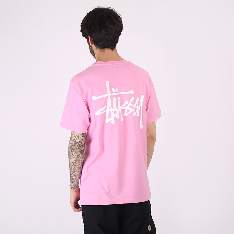 мужская розовая футболка Stussy Basic Tee 1904500-pink - цена, описание, фото 4